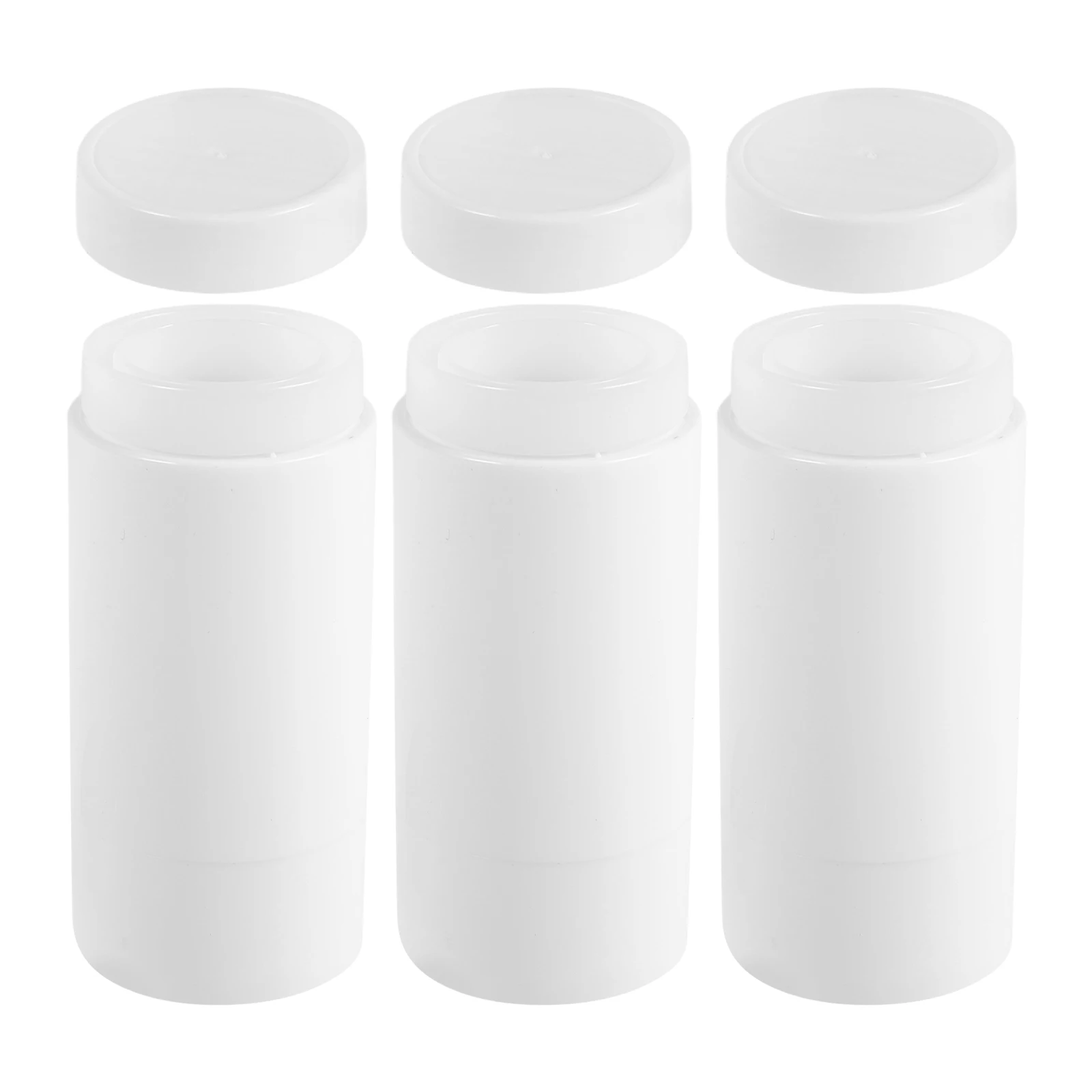 

3pcs Refillable Deodorant Stick Tubes Twist-Up Bottom-Fill Portable Travel Size Empty Durable Plastic Balm Applicator For