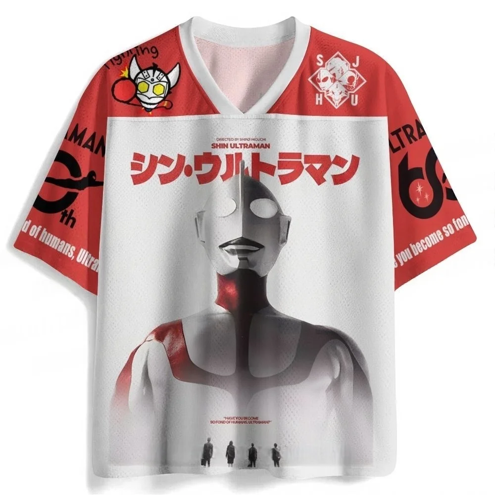Amerikanische Retro-Ultraman-3D-gedruckte Ausstellungsoutfits für Kinder und Erwachsene, Street Fashion, lockere und atmungsaktive Kurzarmmodelle – Detail 4