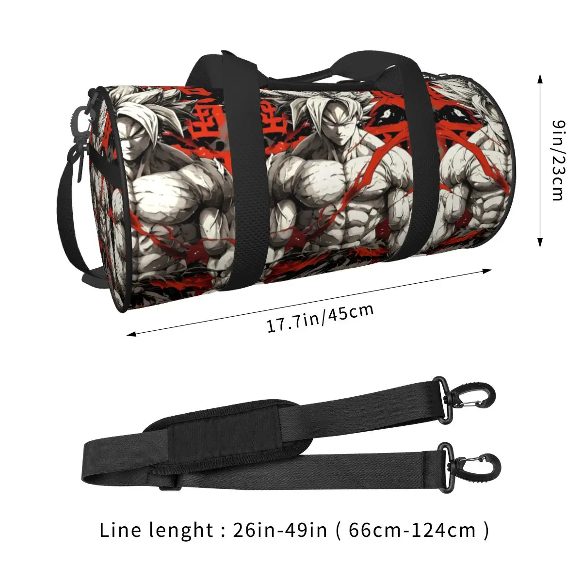 Bolsa de gimnasio Anime Japón Dragon bolsa deportiva con zapatos Cool hombres impermeable bolso personalizado lindo viaje Fitness bolsa