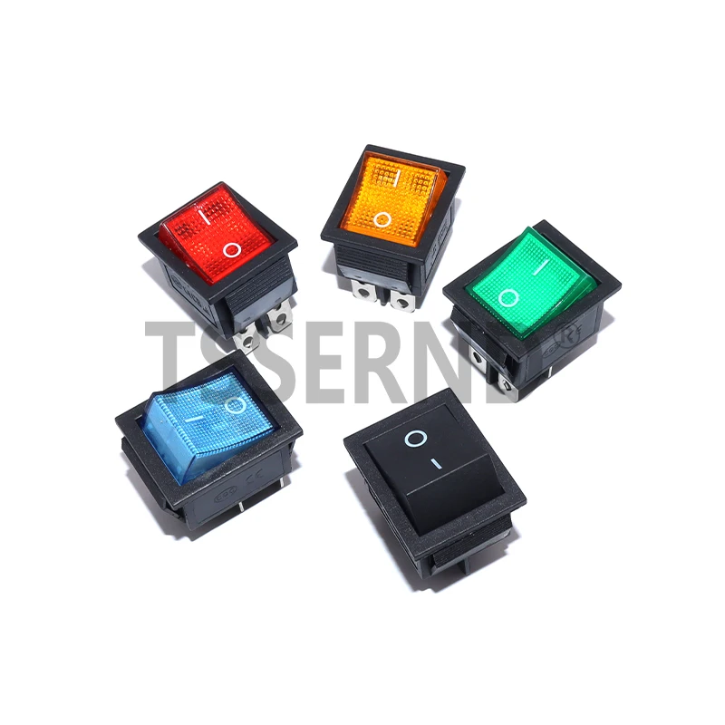 5Pcs 16A 250VAC 20A 125VAC KCD4 Latching Rocker Switch Power switch I/O 4 Pins with Light