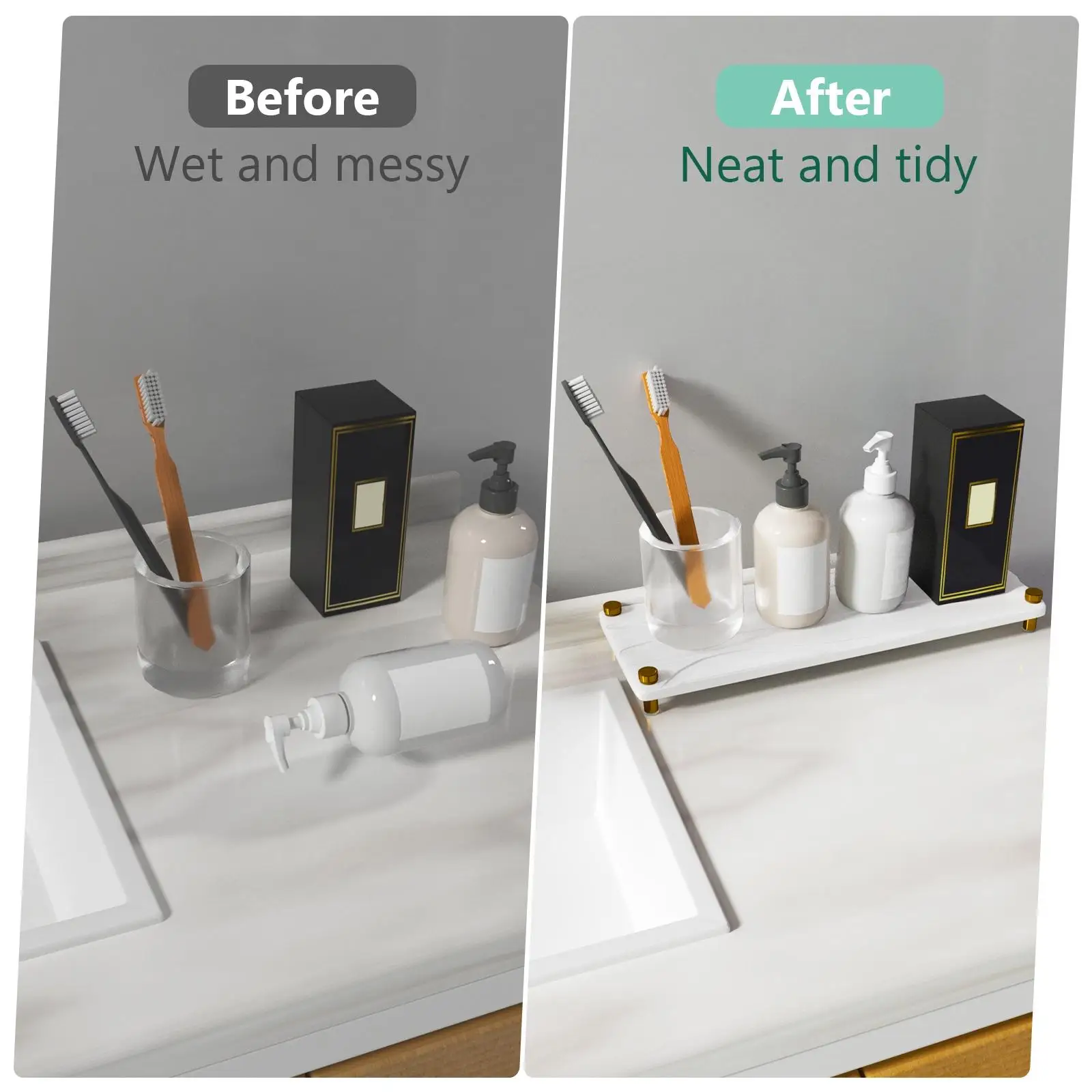 Kitchen Sink Organizer Drying Tray Storage Simple Waterproof Decorative Diatomite Tray Fast Drying Sink Tray for Bathroom