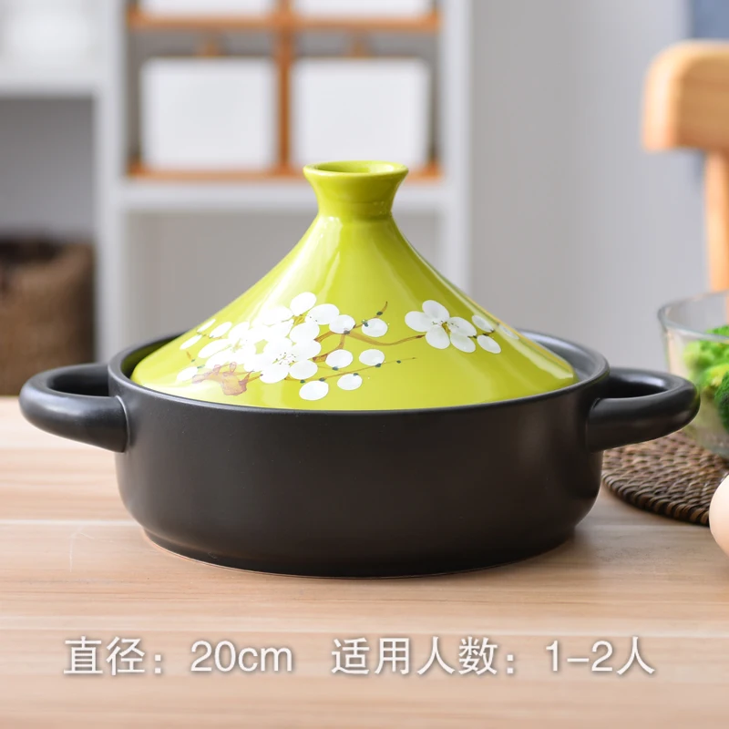 

Марокканская кастрюля Tagine, глиняная кастрюля с постепенным порошком для приготовления пищи, газовые керамические кастрюли, высокотемпературные глиняные рисовые кастрюли
