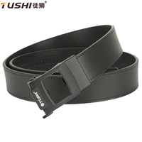 TUSHI Automatic Buckle Belts Tactical Belt for Men Genuine Leather Belt Adjustable Ratchet Military Belt Fashion Designer Belt