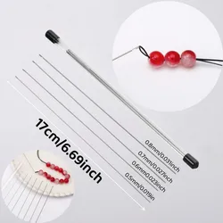 1/5-Piece Set of Bead Needles With Side Openings for Easy Threading ,Suitable for Handicraft and DIY Bead Making  17CM/6.69inch