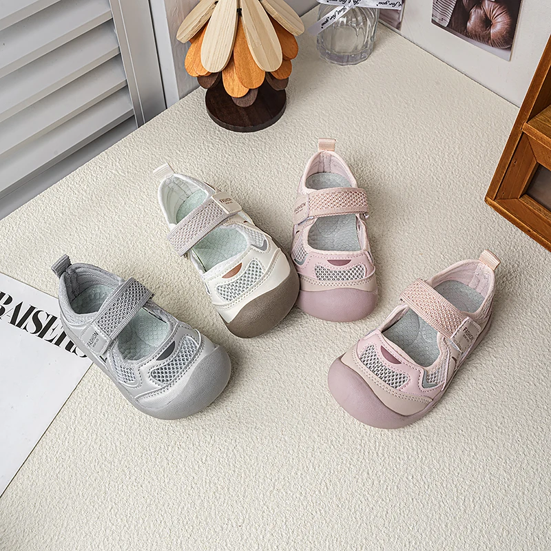 2026 Summer Toddler Kids Boys Girls Closed Toe Mesh Sandals Anti-Collision Non-Slip Soft Sole For Daily School Outdoor Play Wear