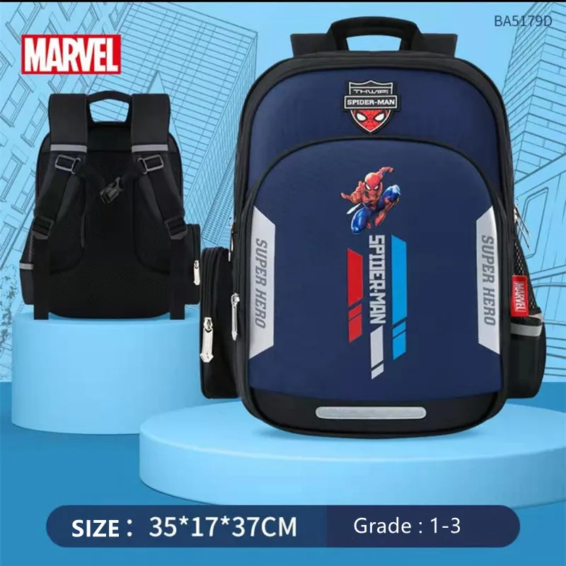 Disney Marvel Boy School Bag Grade 1-3 Spider Man Captain America Primary Student Shoulder Orthopedic Backpack Mochilas Escolare