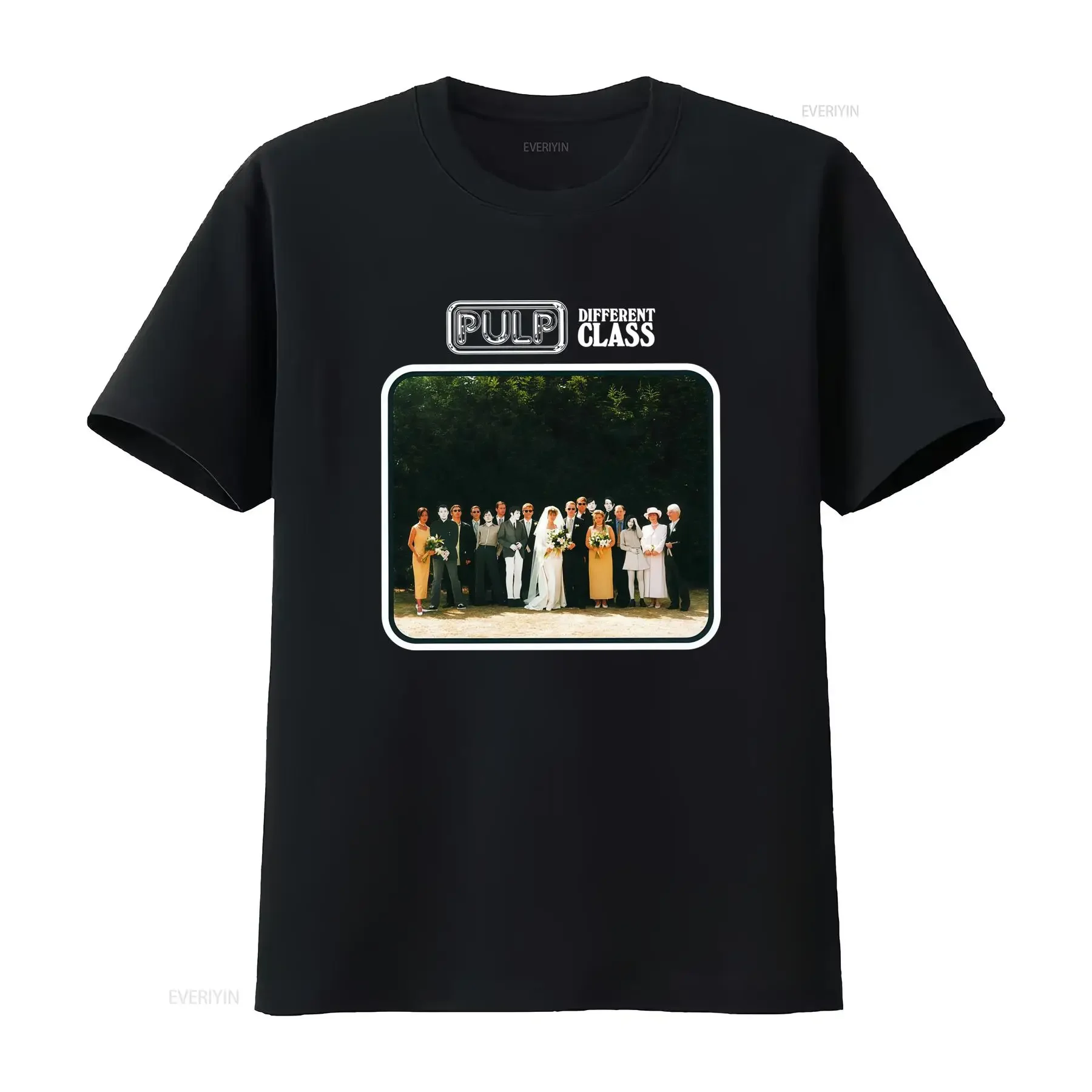 Pulp Band Jarvis Cocker Vintage Indie Pop T Shirt Music with Song Lyrics Album Art Print Casual Round Neck Regular Fit for