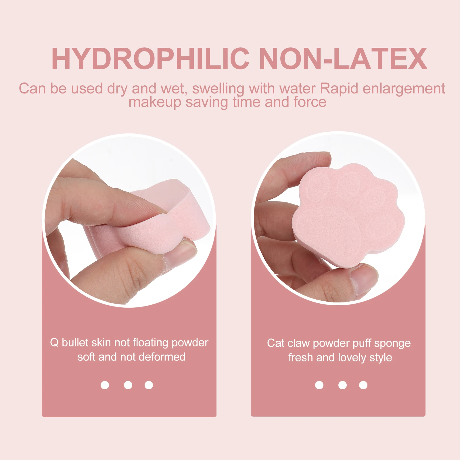 

8pcs Hydrophilic Non Latex Makeup Sponges Powder Puff Facial Cleaning Sponge Puff Exfoliating Swelling Water Elastic Skin