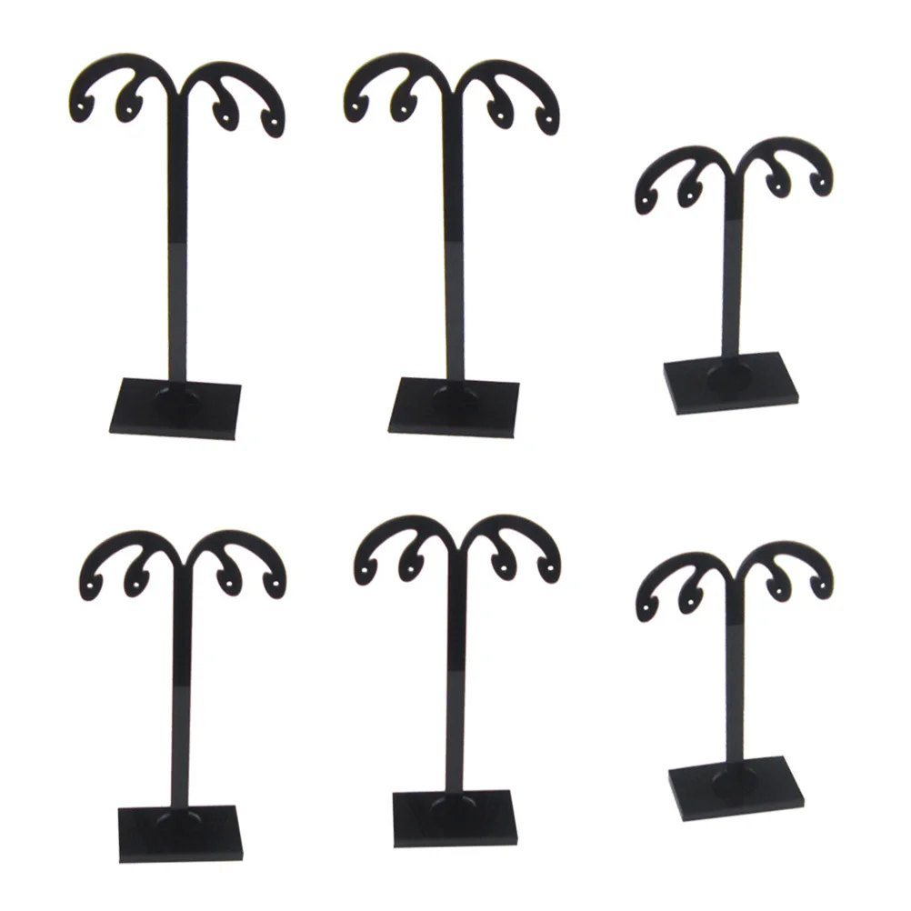 

2 комплекта акрилового держателя для сережек, черная подставка для ювелирных изделий, органайзер, элегантный дизайн для серег, браслетов, стеллаж для хранения ключей