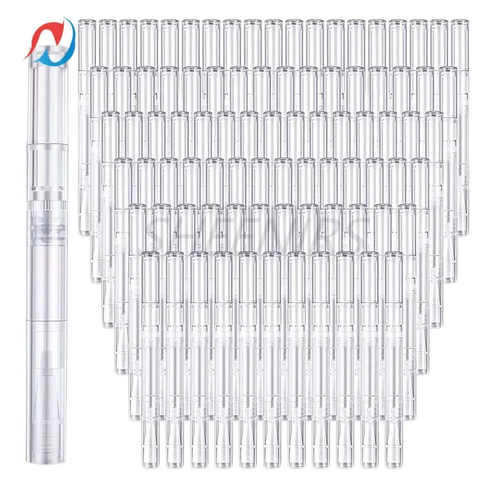 30/60/80/120pc 3ml Clear Twist Pens Empty Nail Oil Pen Brush nail polish Cuticle Oil Pen Cosmetic Lip Gloss Container Applicator