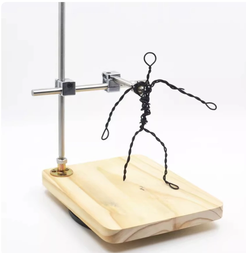 Carved clay model figure sculpture skeleton wooden board bracket table turntable