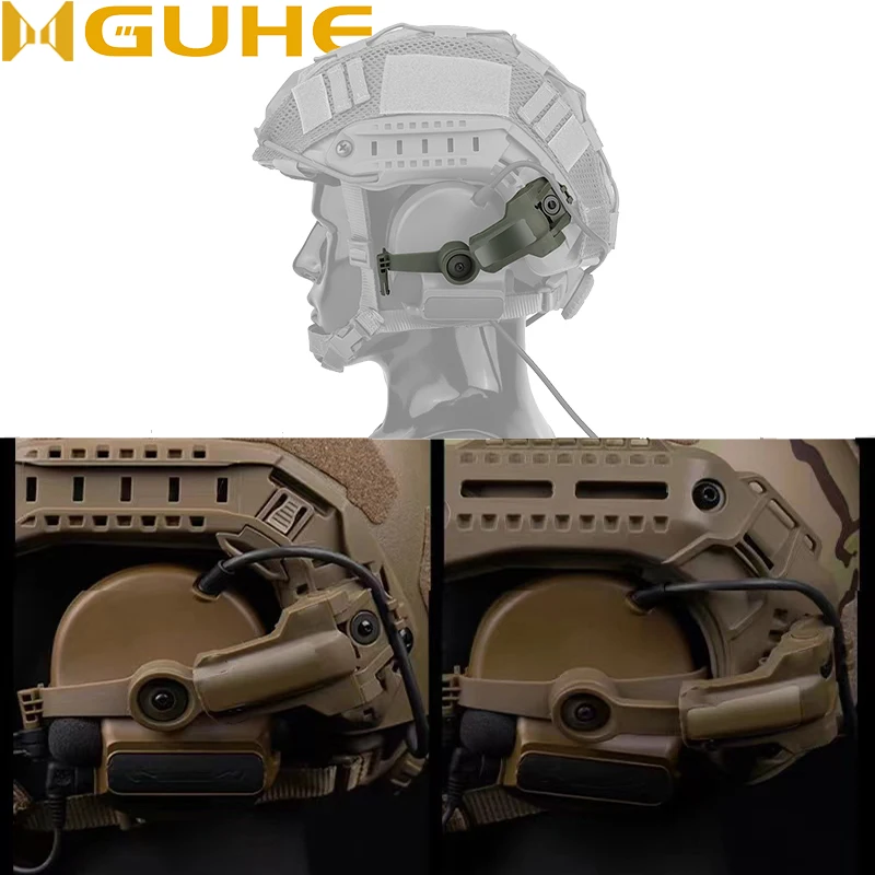 Tactical helmet headphone holder, helmet headphone adapter, compatible with C2, C3.C5 earmuffs, suitable for Fast OPS Wendy