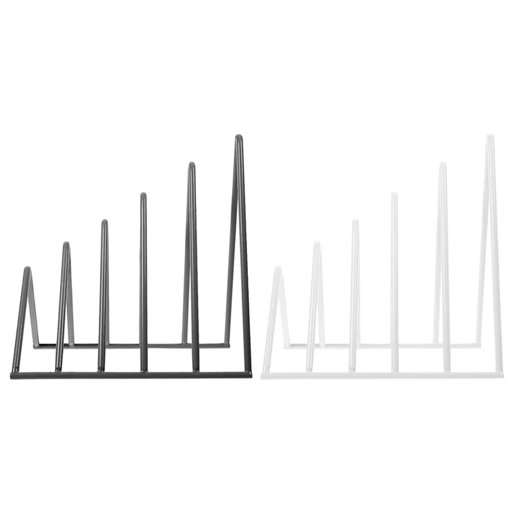 

2pcs Desktop File Organizer Magazine Holder Iron Art Book Rack Multi-Function Bookend For Office Home Study Storage Shelf