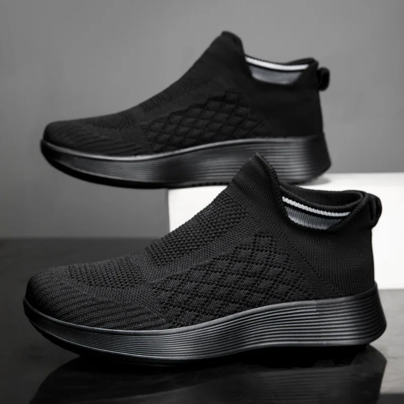 Men Running Walking Sock Shoes Fashion Casual Sneakers Breathable Thick Sole Sport shoes Lightweight Men Sneakers Casual Shoes
