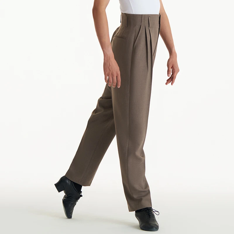 Pantalones de baile latino para hombre, pantalones de práctica con diseño de cordón, trajes de competición de baile de salón, SL6378