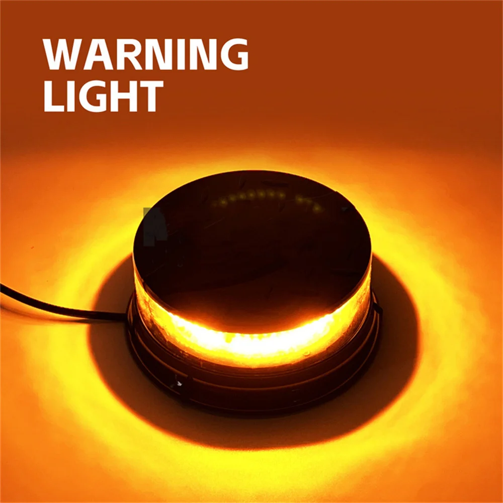 

12V-24V Amber White 96LED Warning Strobe Safety Flashing Beacon Light Magnetic for Forklift Truck Tractor Golf Carts UTV Car Bus