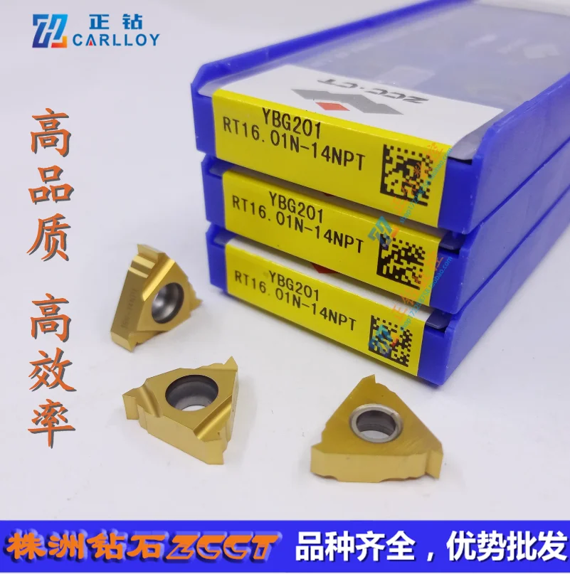 

100% Original ZCCCT YBG201 RT16.01N-14NPT Threading Carbide Inserts Turning Tools Lathe Cut