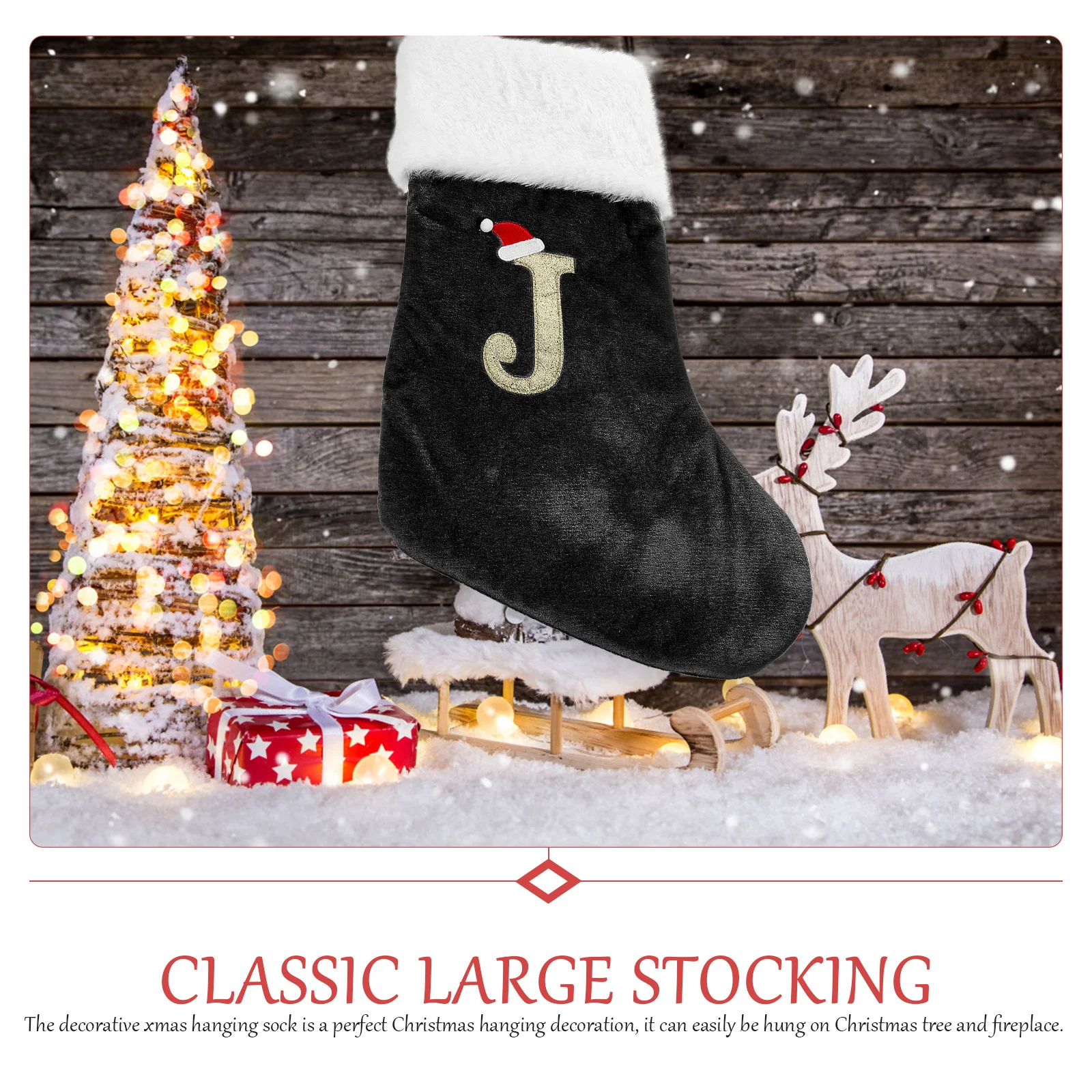

Christmas Stocking Decorative Cartoon Design Holiday Hanging Sock For Tree Fireplace Xmas Party Decoration Gift Bag Candy