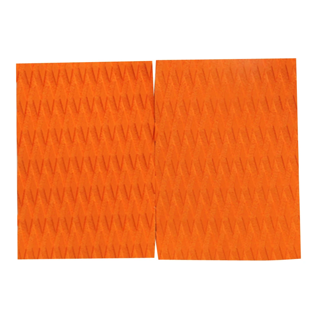 2 Pieces EVA Traction Pad Surf SUPssss Deck Grip for Surfboard Kiteboard Orange