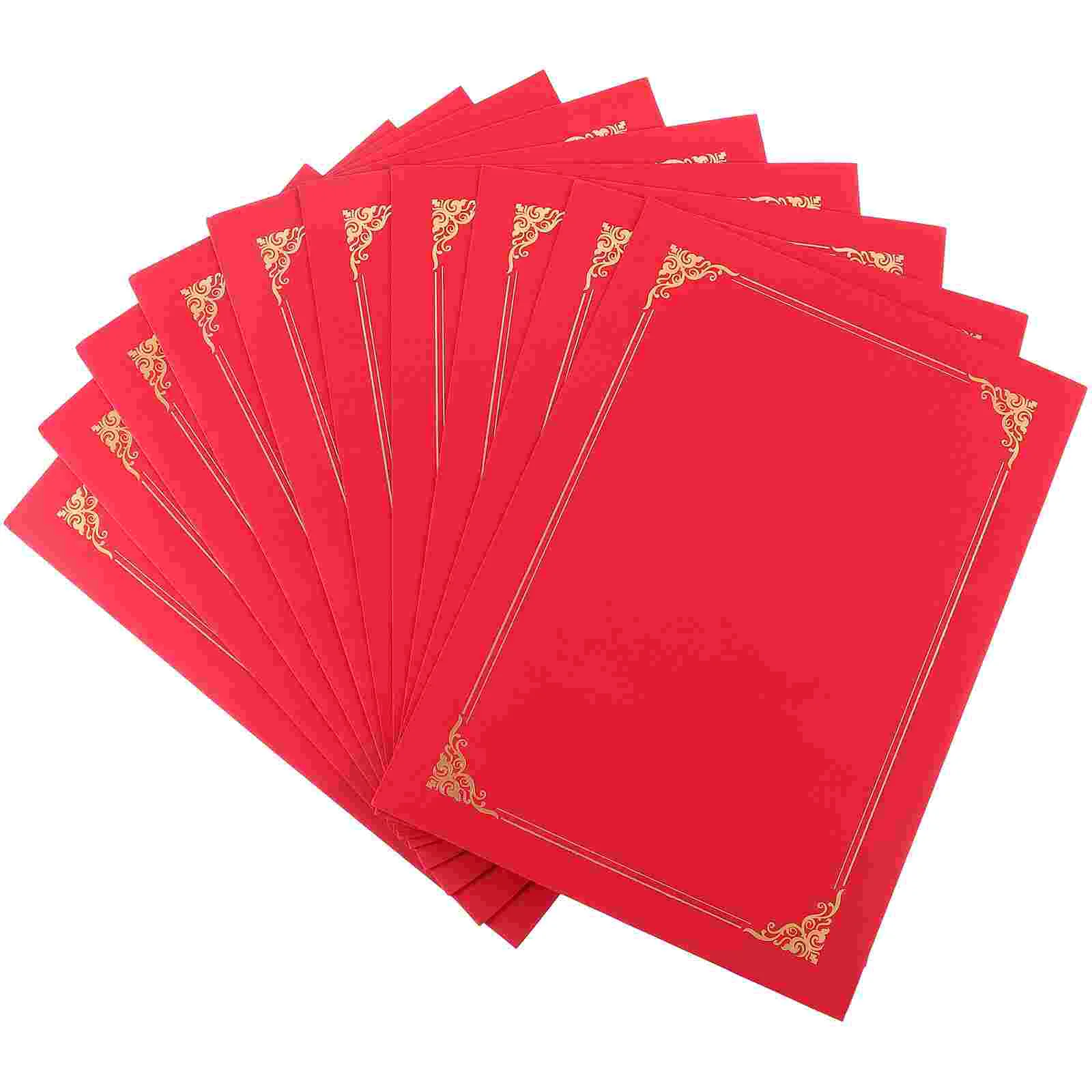 

10 Pcs Blank Gilding Envelope Signing Contract Award Cover Frame Certificate Diploma Paper Holder Letter of Appointment