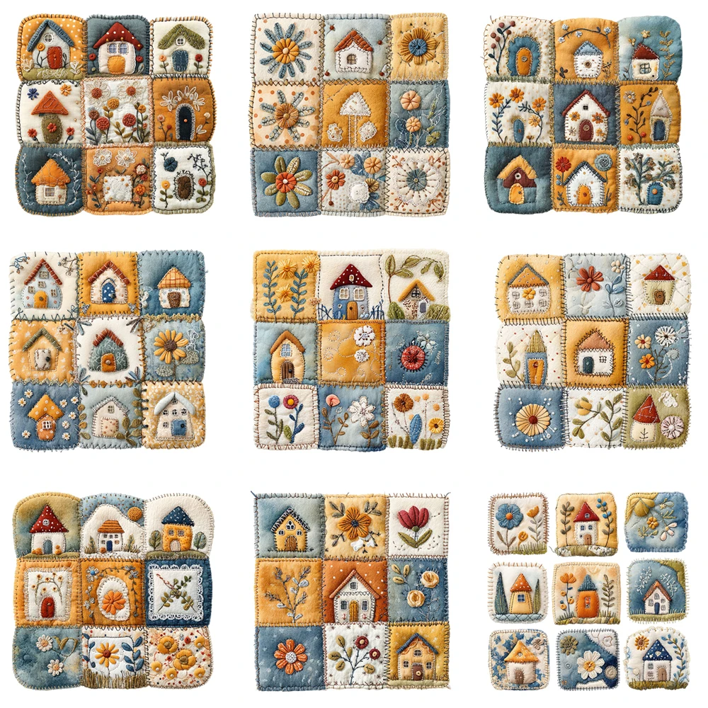 15cm Kids Fairy Tale Forest House Painting Iron On DTF Heat Transfer Sticker Diy T-shirt Iron On Transfer Patches Print Decals