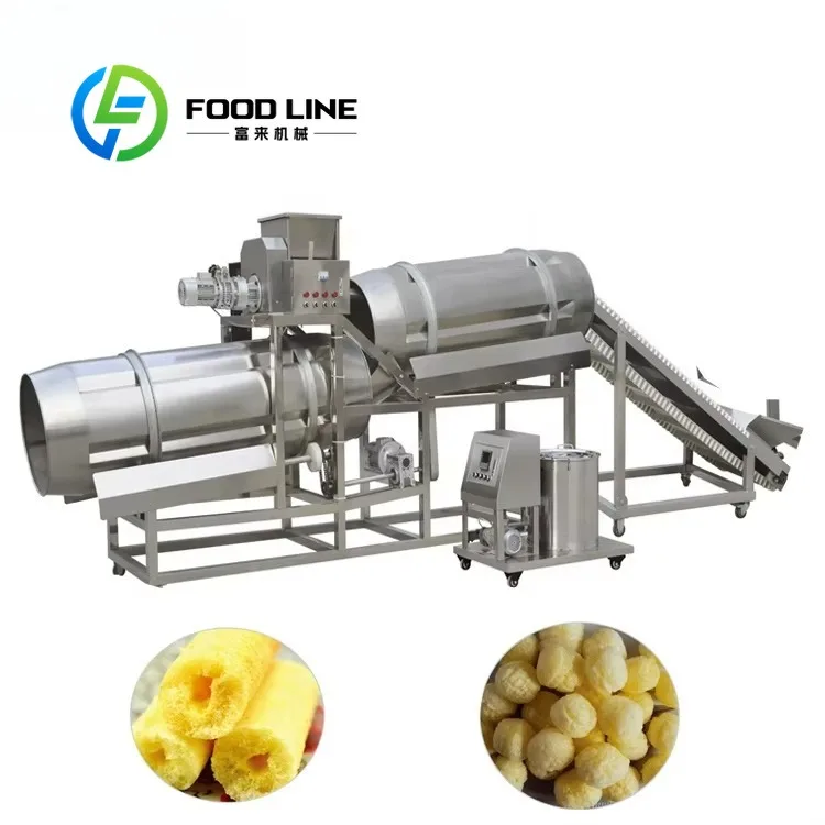 Customized Snack Seasoning Tumbler Gentle Rotary Mixing Suitable For Puffed Food, Extruded Snacks And Roasted Nut Flavor Coating