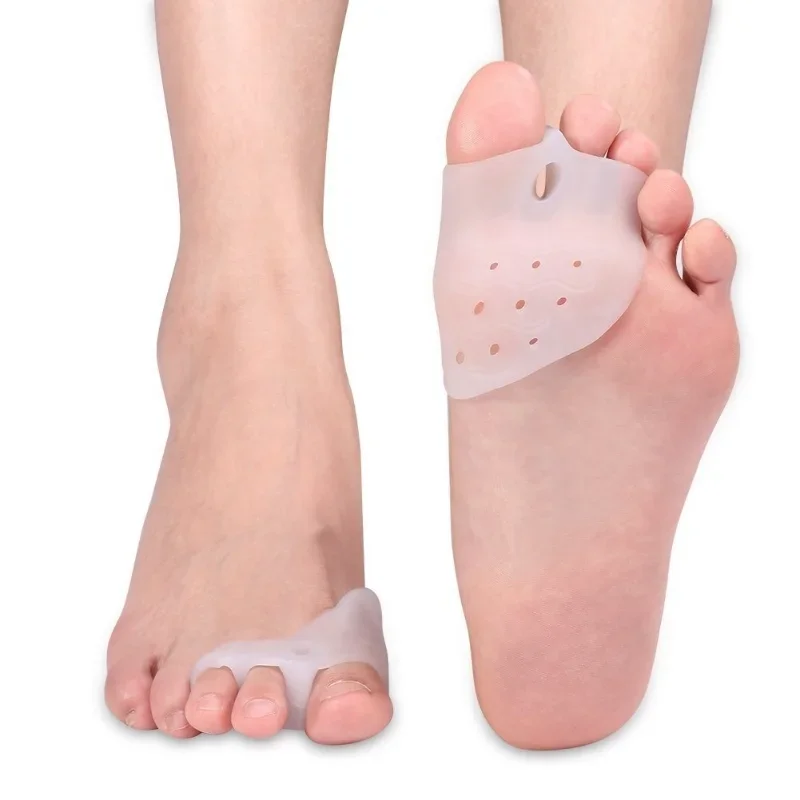 Corretor de pedicure, 2 peças, gel hálu, ferramenta de cuidados com os pés, corretor de joanete, protetor de dedo grande, alisador de hálux valgo, espalhador de dedo do pé