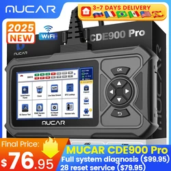 MUCAR CDE900 Pro OBD2 Diagnostic Tool Volledige Systeem Diagnose 28 Reset/Onderhoud Bi-directionele Controle Actieve Test obd 2 Scanner