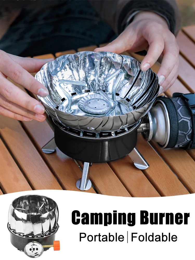 

Outdoor Mini Square Stove Portable Folding Gas Stove Card Camping Cooking Utensil Ultra-Light Travel Cookware Hiking Equipment