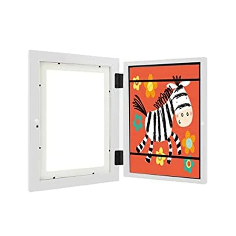 1 PCS Art Photo Frames For Children DIY Photo Frame White Perfect For Children's Drawings, School, Home Or Office