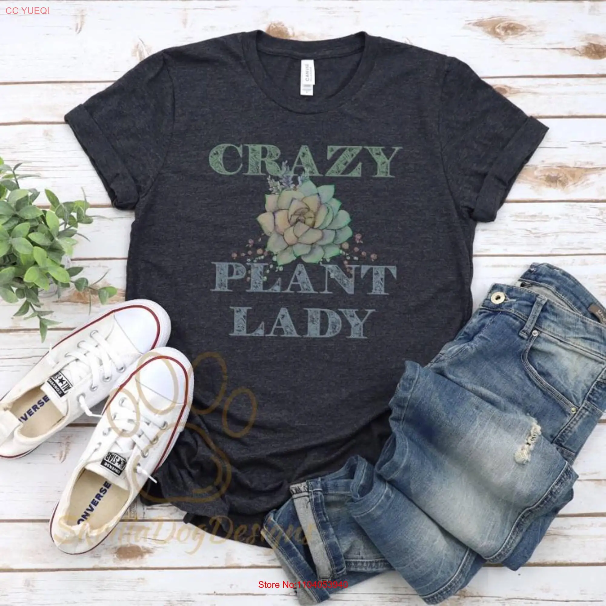 Crazy Plant Lady T Shirt Mom Lover Gardener Succulent Plants Green Thumb Garden long or short sleeves