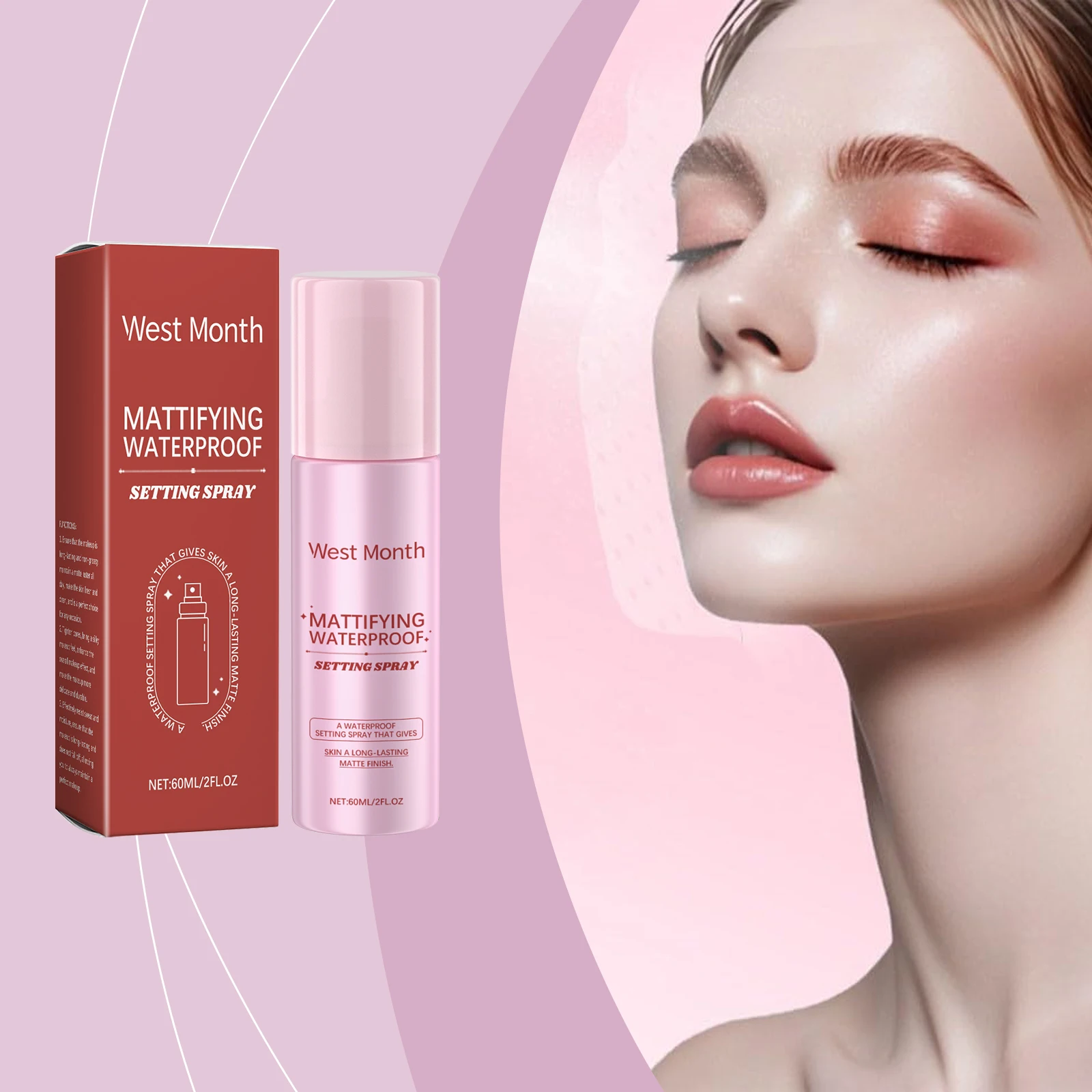 

Matte Moisturizing Setting Spray, Moisturizing Gentle Care Makeup Lasting Mattifying Waterproof Matte Setting Spray