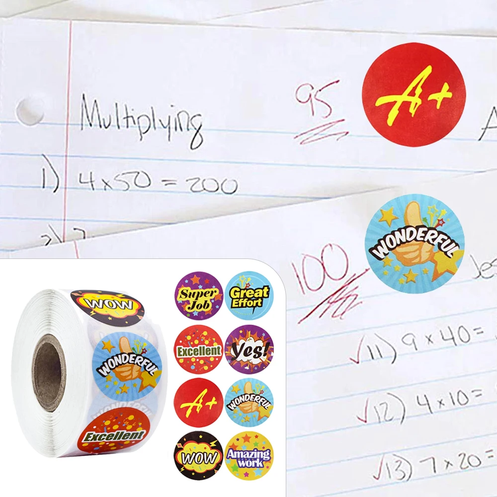 Милый мультяшный стикер для вознаграждения слова, стикер для воодушевления для детей, игрушечный конверт, запечатывающая наклейка для скрапбукинга, канцелярские принадлежности