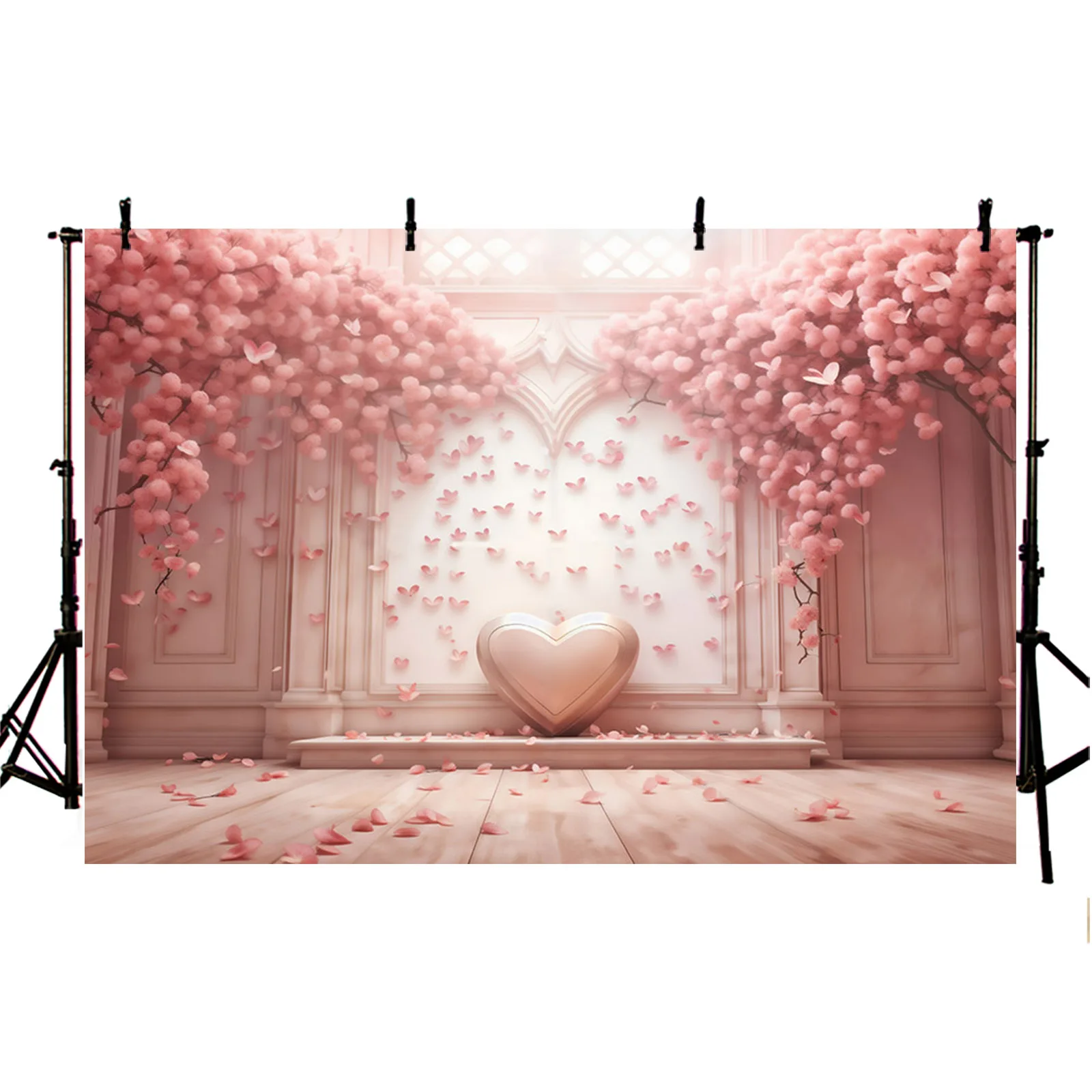 Avezano Photography Background Pink Red Love Heart Balloons Valentine’s Day Party Backdrop Lover Portrait Photozone Banner