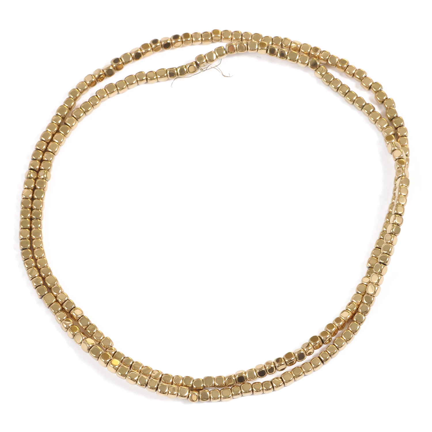 Naturstein AAA+ Hämatit, vergoldet, farbbeständig, runde Abstandsperlen für die Schmuckherstellung, DIY-Armband, Halskette, 15'' – Detail 5