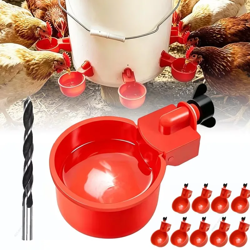 Leakproof Auto Fill Water Bowls Automatic Chicken Waterer Cups 3/8