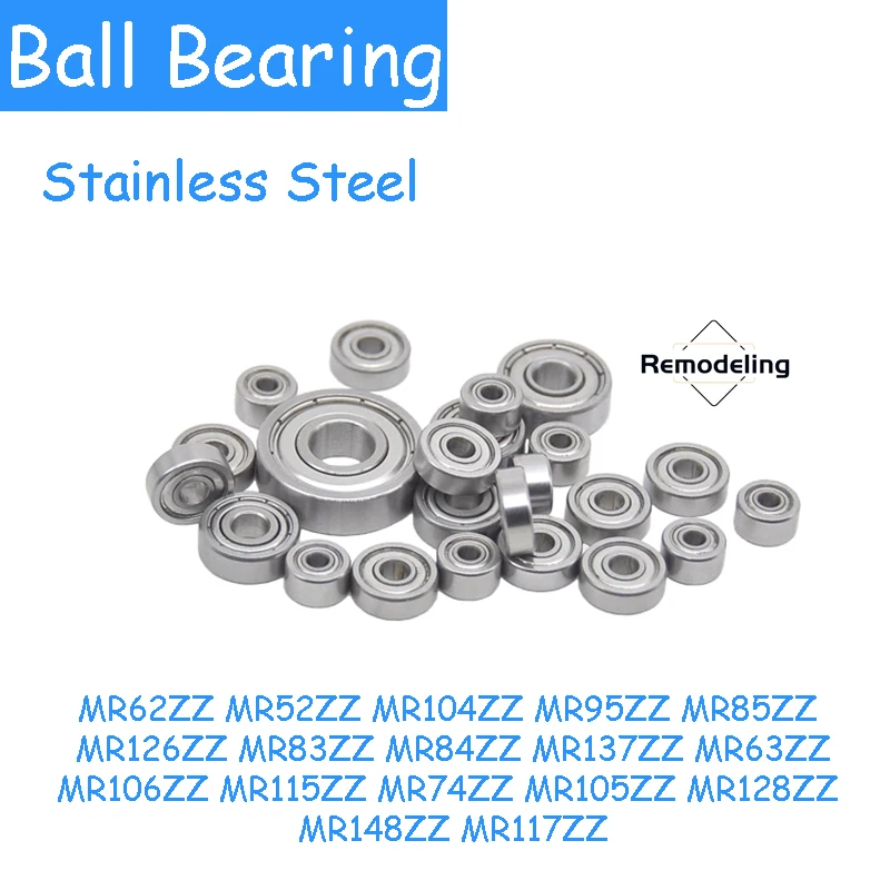 

Ball Bearings Stainless Steel MR62ZZ MR52ZZ MR104ZZ MR95ZZ MR85ZZ MR126ZZ MR83ZZ MR84ZZ MR137ZZ Deep Groove Ball Bearings