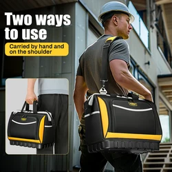 Electrician Tool Bag - Durable Knitted Material, Large Capacity Hand Tool Organizer for Air Conditioning & Electrical Repairs