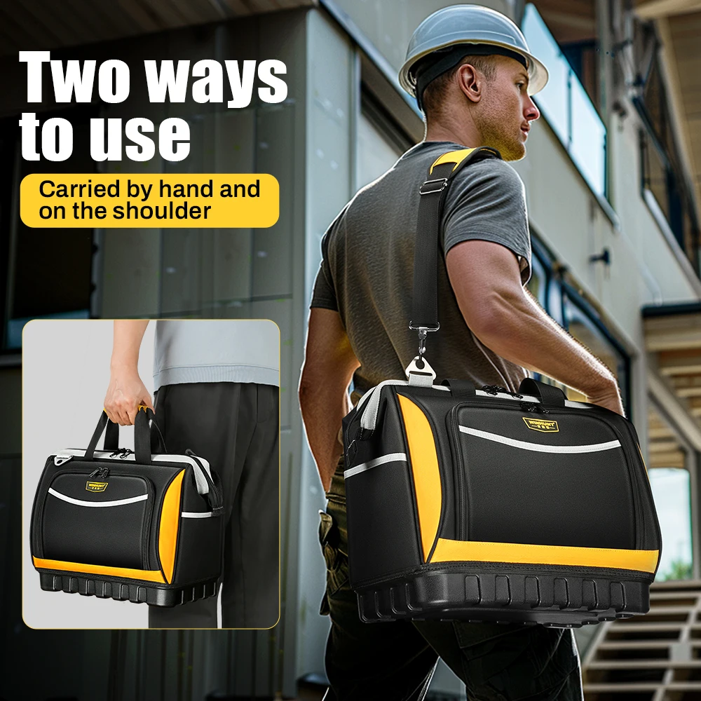 Electrician Tool Bag - Durable Knitted Material, Large Capacity Hand Tool Organizer for Air Conditioning & Electrical Repairs