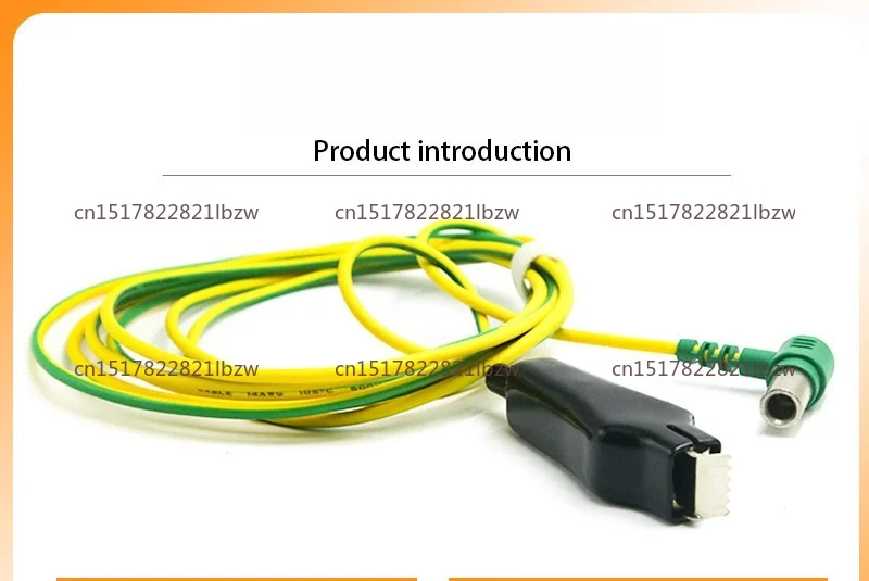 Medical equipotential grounding terminal crocodile clip yellow-green grounding wire anti-defibrillation and anti-interference