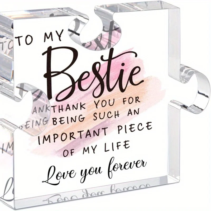 لغز Bestie Friendship - مجموعة هدايا أكريليك سميكة 0.6 بوصة لأخوات الروح