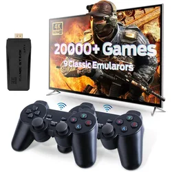 4K Game Stick Retro Console per videogiochi 20000 giochi Emuelec 9 Emulator TV Stick Gaming Machine con doppio controllo Wireless Gamepad