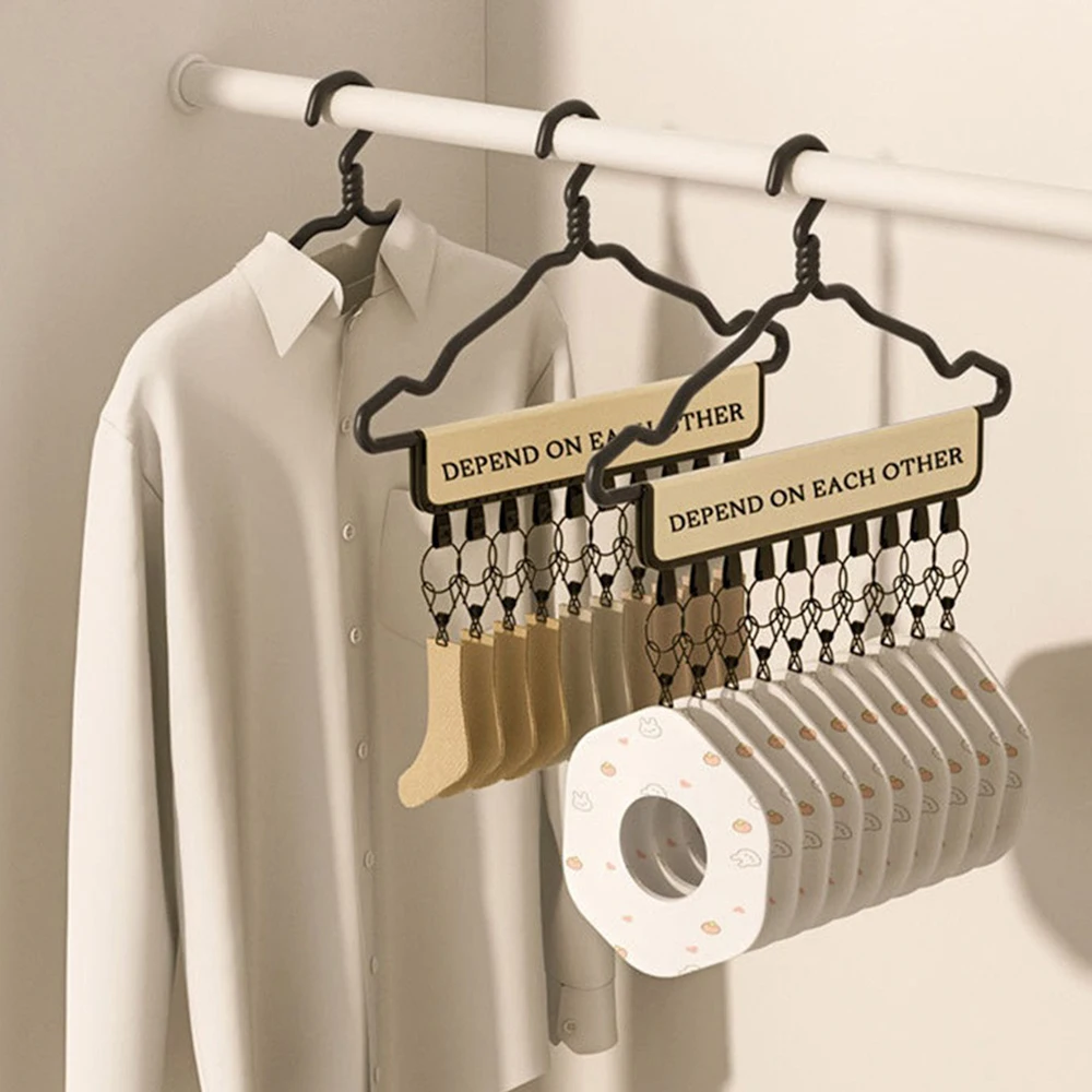 Multi Clip Hanger Non-woven Fabric + Iron Easy To Use Easy To Carry Large Capacity Adjustable Clothes Storage Hat Storage Rack