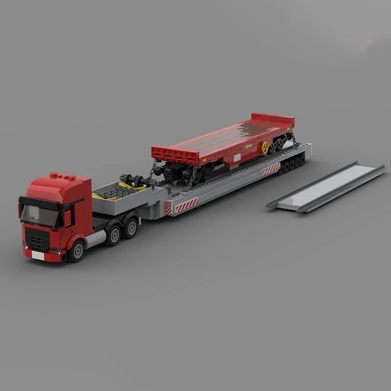 592개 MOC SLT 중형 트럭 철도 도시 기차 모델 블록 장난감 건축 DIY 창의적 아이디어 크리스마스 선물 교육용