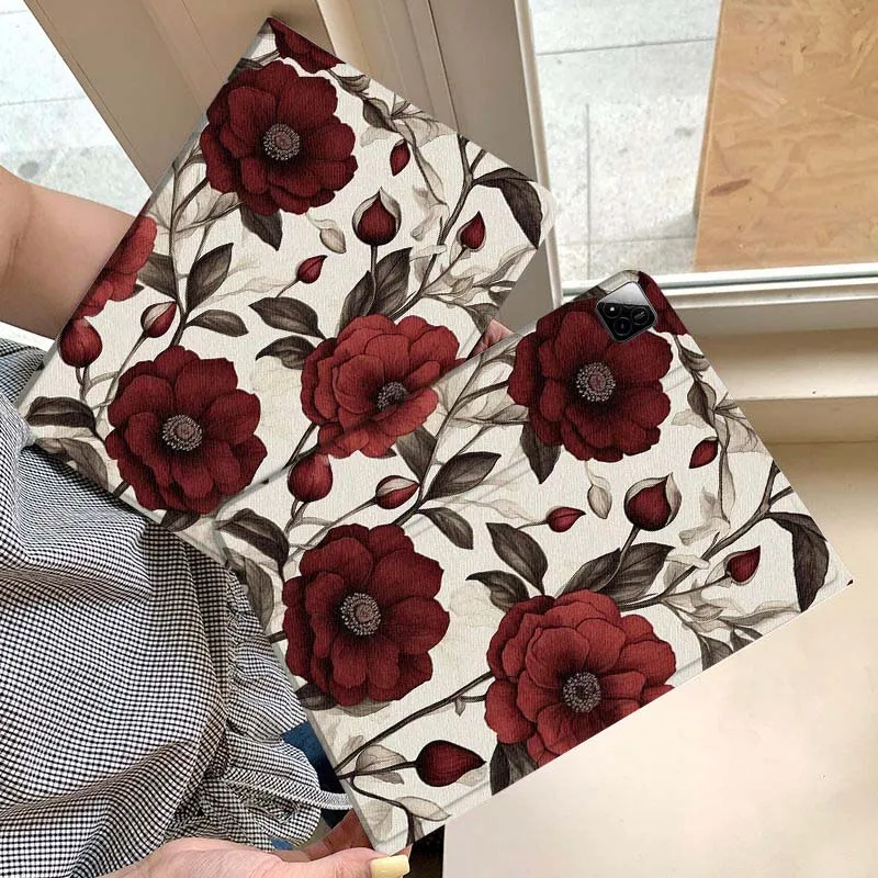 

Marble Swirl Red Pattern Tablet Case For Xiaomi Redmi Mini Pad SE K 2 4 5 6 7 8 2023 2025 11 8.8 11.2 10.1 Pro Gift