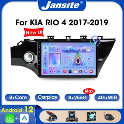 Jansite 2 Din Android 12 Radio samochodowe dla KIA RIO 4 RIO4 2017-2019 8G+256G Multimidia Odtwarzacz wideo 4G+WiFi Auto DVD Headunit Stereo