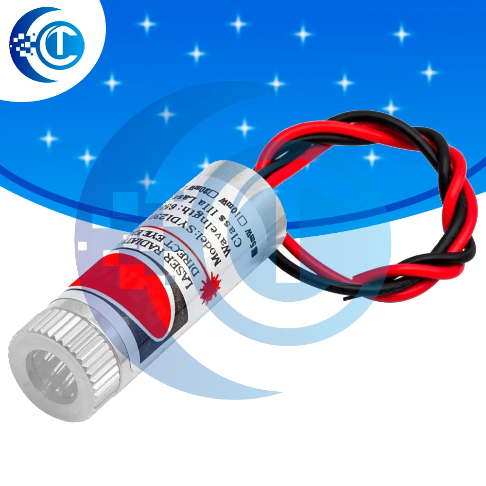 650nm 5mW Focusable Red Laser Module, Industrial Glass Lens Point Line Cross Laser Generator