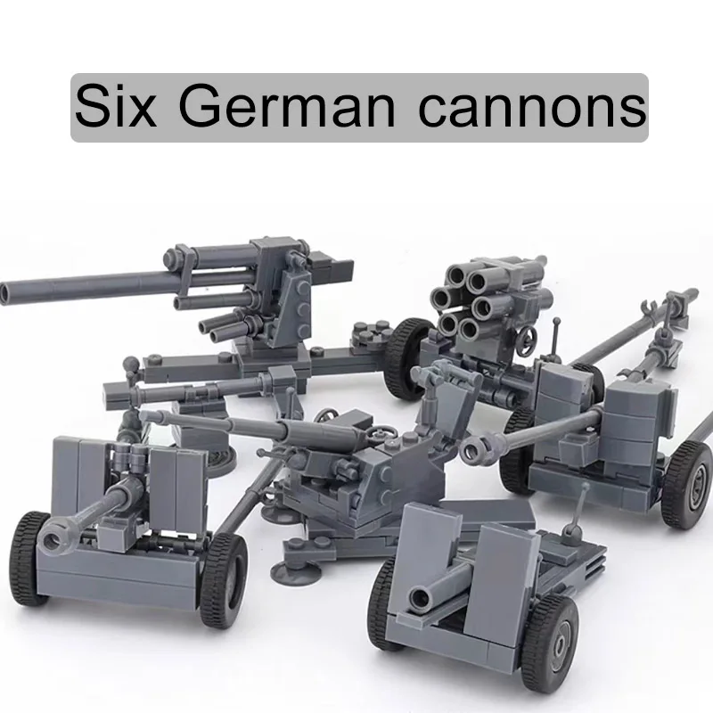 Militär Serie USA Schlacht Gun Kanone Bausteine WW2 Deutsch Flugabwehr Rakete Armee Soldat Waffe Ziegel Kinder Spielzeug