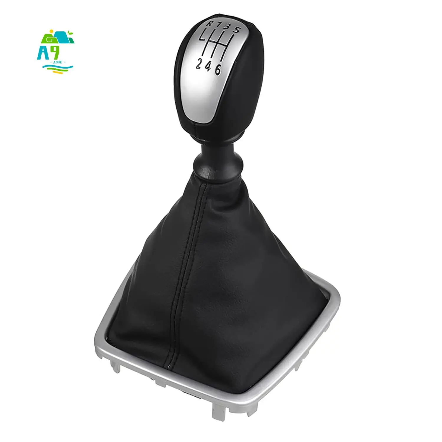 A09E-6 Speed Car Gear Shift Knob Gaiter Boot Cover Lever Shifter Handle Stick Boot Gaitor For Renault Laguna Mk3 2007-2014