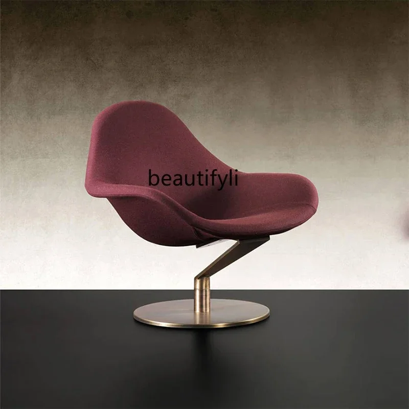 Modern special-shaped fiberglass rotatable back chair light luxury armchair living room hotelAA